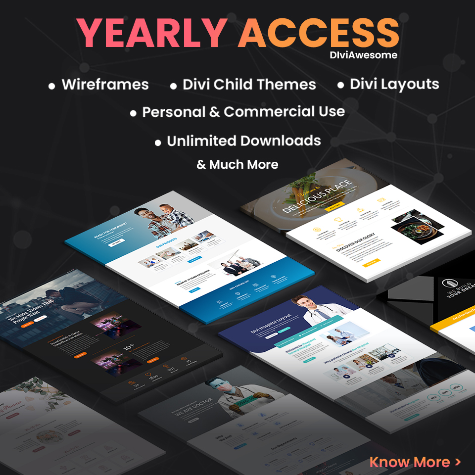 Divi Awesome Yearly Access Pass