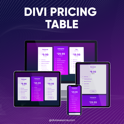Divi Pricing Table square