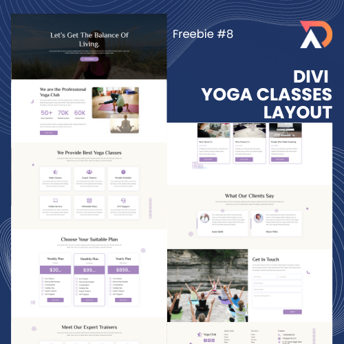 Divi Yoga Classes Layout