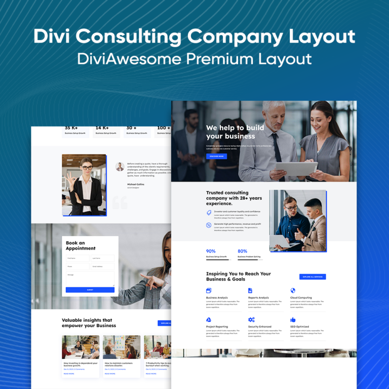 Divi Consulting Company Layout