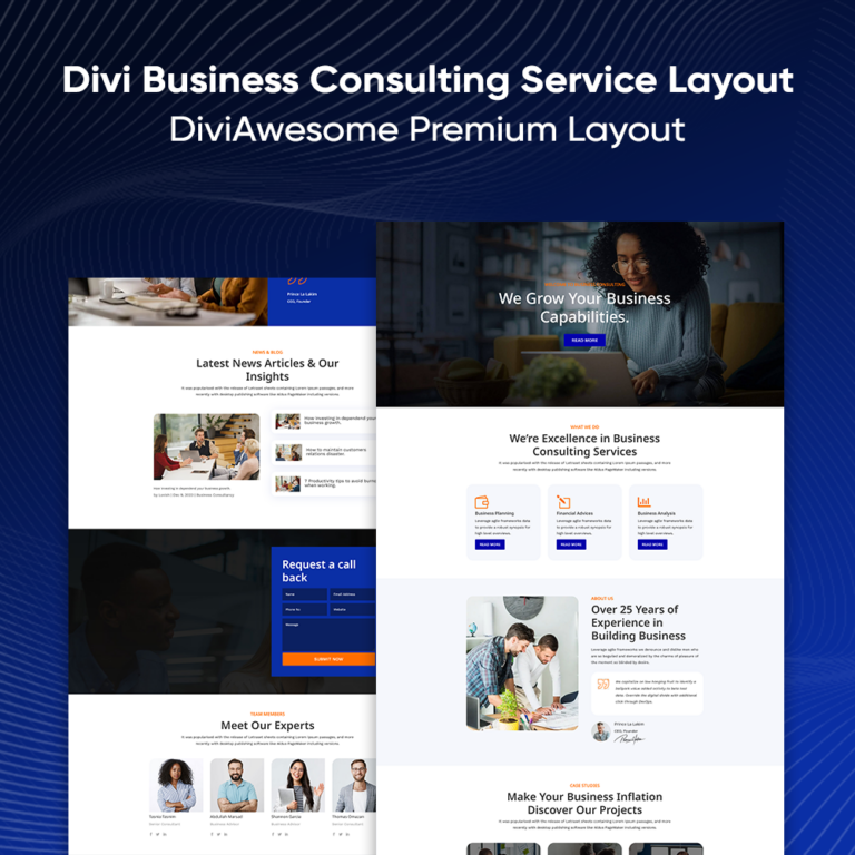 Divi Business Consulting Service Layout
