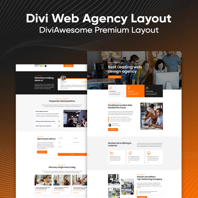 Divi Web Agency Layout